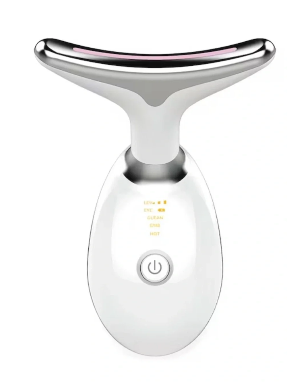 Facial T-Bar Massager in White with Silver Accent